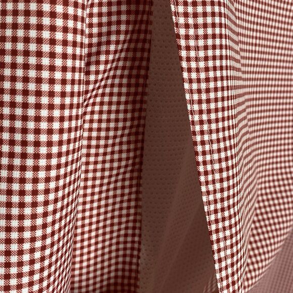 Habitat Red White Gingham Vented Sweat Wicking Button Front Shirt Size large - Picture 5 of 6